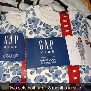 GAP Kids Blue and White Girls Logo Fleece Set